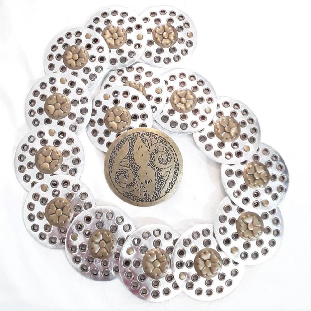 Y2K silver disc belt